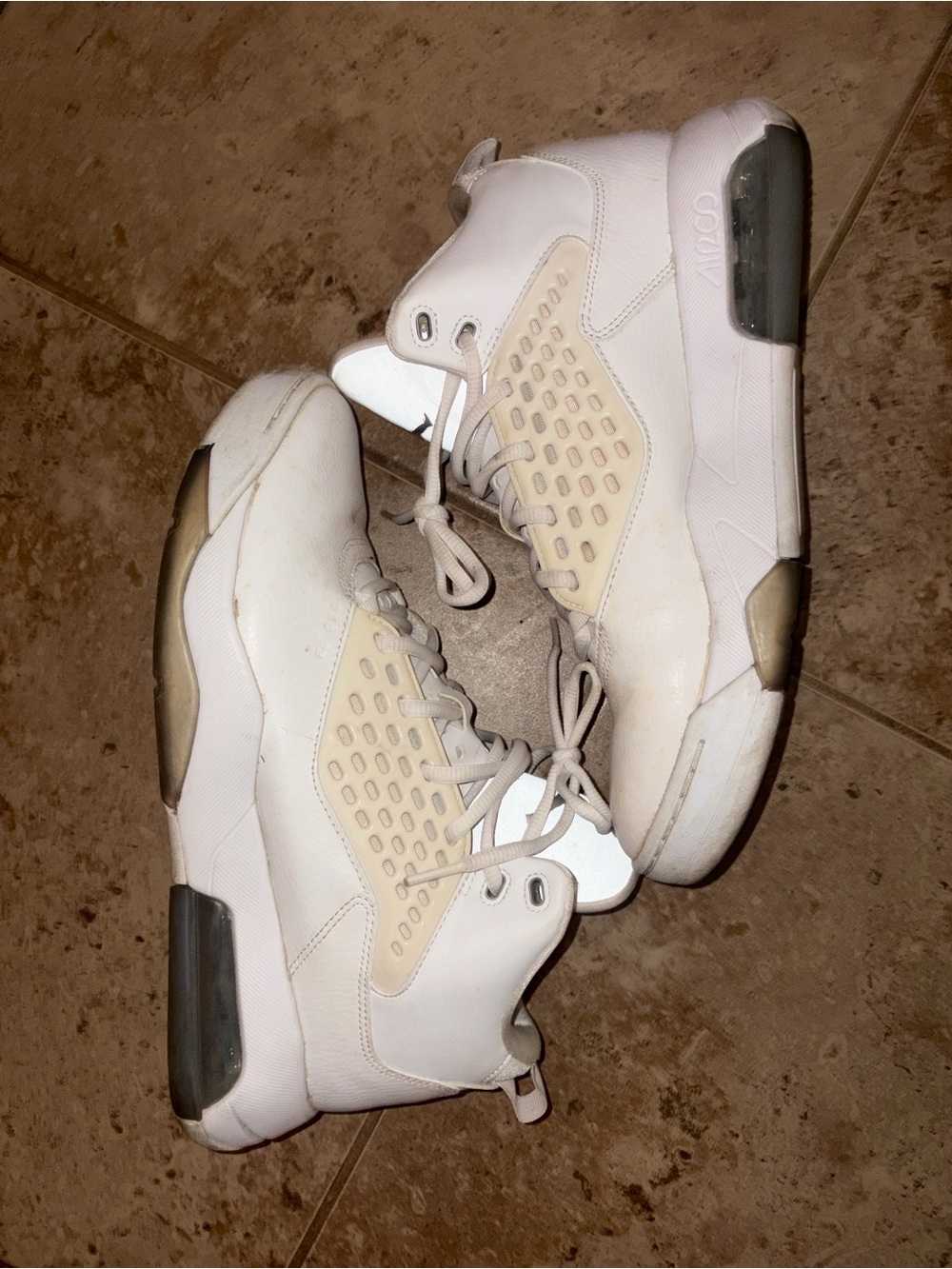 Jordan White High-Top Sneakers with Black Jumpman - Picture 2 of 5